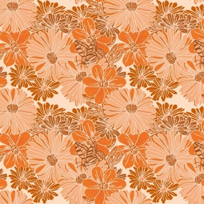 Monochrome Orange Floral Moment