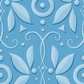 ornamental blue monochrome