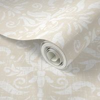 Pale Beige Textured Damask