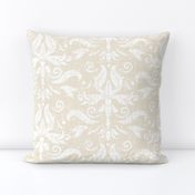 Pale Beige Textured Damask