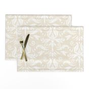 Pale Beige Textured Damask