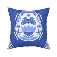 Blue beetle bug damask