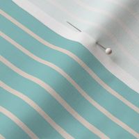 Stripes, Hand Drawn Stripes || Cream stripes on blue || Summer Citrus Collection by Sarah Price