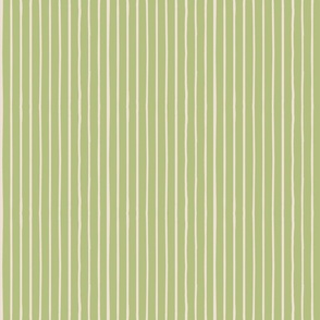 Thin stripe|| Summer Citrus Collection || cream stripes on green by Sarah Price