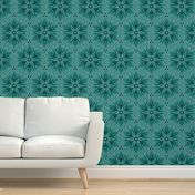 small // Hexagonal flower in Monochromatic teal