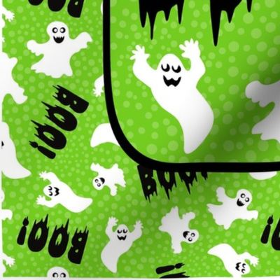 14x18 Panel 6 Pack for DIY Garden Flag Wall Hanging or Hand Towel Boo! White Creepy Halloween Ghosts