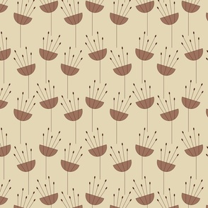 S - simple flowers - light brown