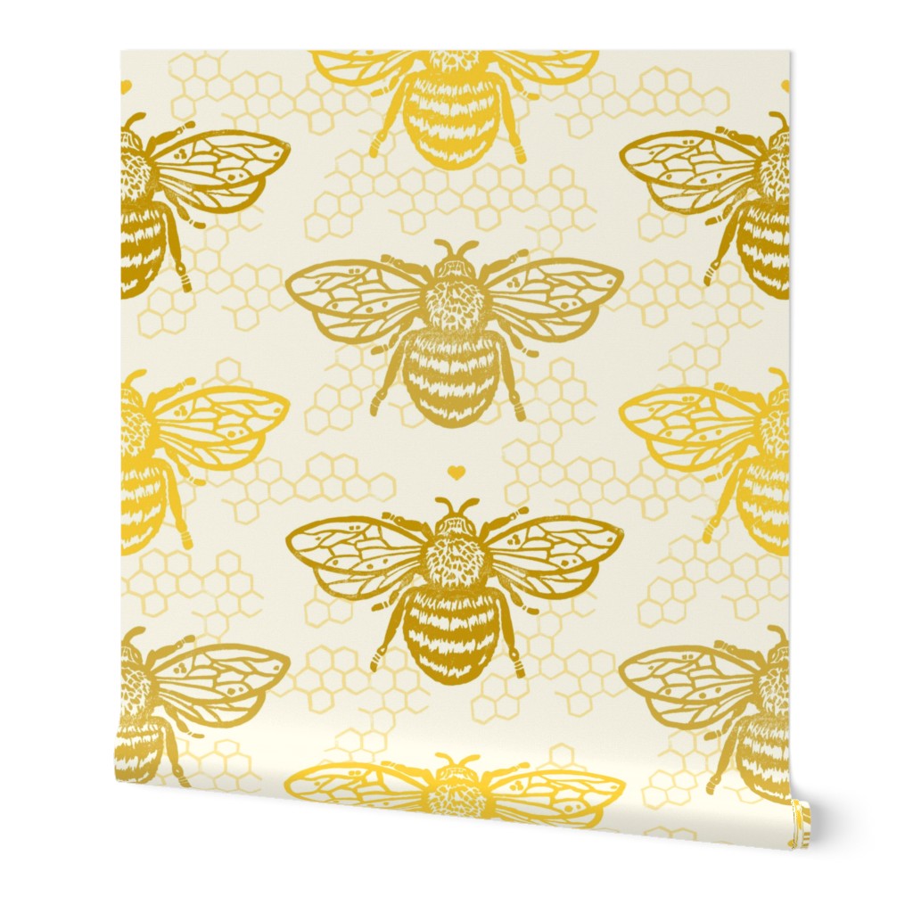 Honey Gold Sweet Bees Small Honeycomb by Angel Gerardo - Large Scale