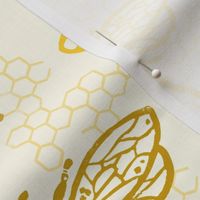 Honey Gold Sweet Bees Small Honeycomb by Angel Gerardo - Large Scale
