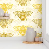 Honey Gold Sweet Bees Small Honeycomb by Angel Gerardo - Large Scale