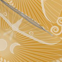 Golden Luna Moth / Art Deco / Mystical Magical / Amber Marigold / Large