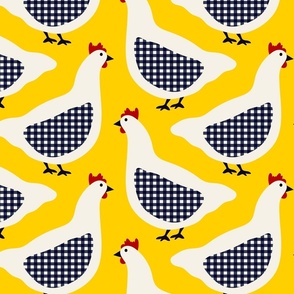 Cheerful Checkered Chickens // large