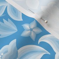 Embroidered Lilies XL wallpaper scale in blue by Pippa Shaw