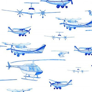 blue planes white