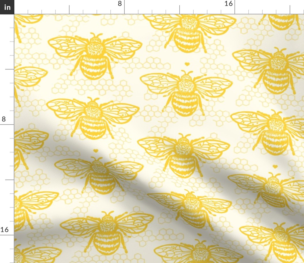 Honey Gold Sweet Bees One Small Honeycomb by Angel Gerardo - Large Scale