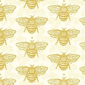Honey Gold Sweet Bees Two Small Honeycomb by Angel Gerardo