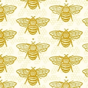 Honey Gold Sweet Bees Three Small Honeycomb by Angel Gerardo