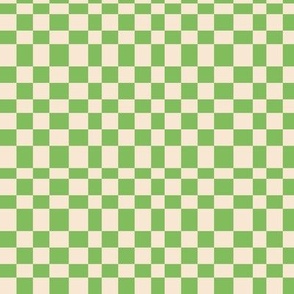 Irregular retro checkerboards plaid design nineties trend minimalist groovy pattern jade green nude