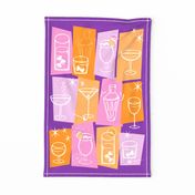 1960s Cocktail Party Wall Hanging-Tea Towel