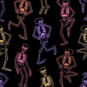 Spooky Scary Skeleton Dance Neon Lines