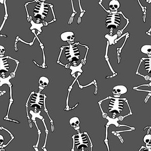 Spooky Scary Skeleton Dance Gray
