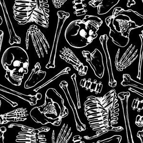 Skeleton Bones Black