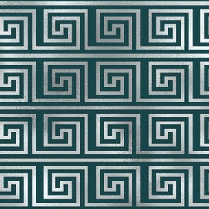 teal and silver art deco