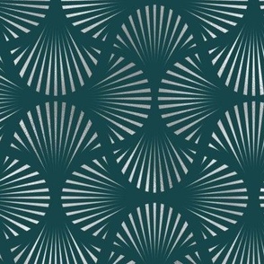 teal and silver pattern 