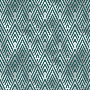 teal and silver geometric 