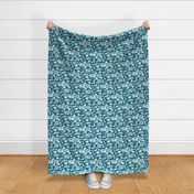 Retro Daisies in Teal