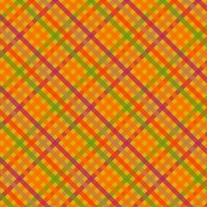 Falling for Gingham Orange and Green Check Print