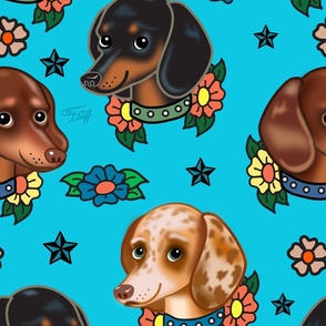 Dog Tattoo Fabric, Wallpaper and Home Decor | Spoonflower