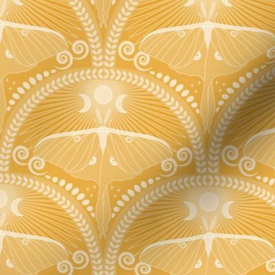 Golden Luna Moth / Art Deco / Mystical Magical / Amber Marigold / Small