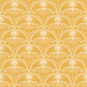 Golden Luna Moth / Art Deco / Mystical Magical / Amber Marigold / Small