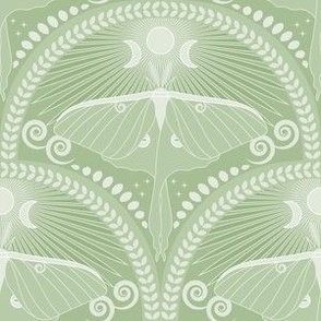 Verdant Luna Moth / Art Deco / Mystical Magical / Grass Green / Small