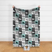 Dirt Track Sprint//Mint//88 - Wholecloth Cheater Quilt