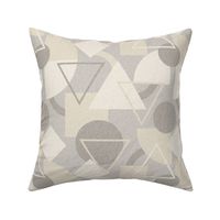 Vintage Abstract Geometric Greige