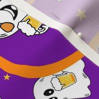 Large 27x18 Fat Quarter Panel I'm Just Here For the Boos Funny Beer Drinking Ghosts for Wall Hanging or Tea Towel