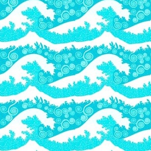 Monochrome mosaic waves turquoise