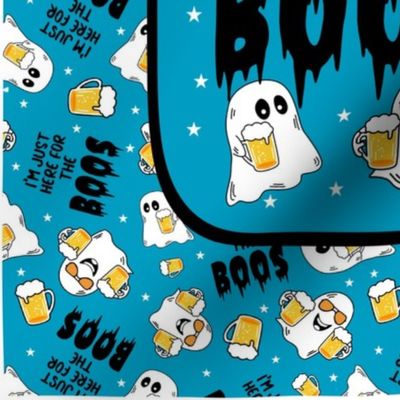 14x18 Panel for DIY Garden Flag Wall Hanging or Hand Towel I'm Just Here For the Boos Funny Beer Drinking Halloween Ghosts Drinking Ghosts