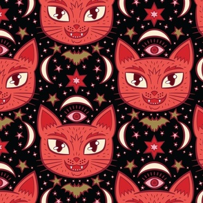 Mystical Cats in Red Devil