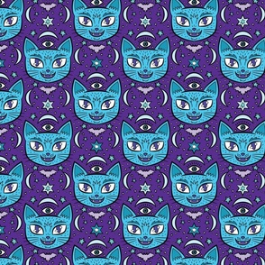 Mystical Cats in Mystic Purple {small}