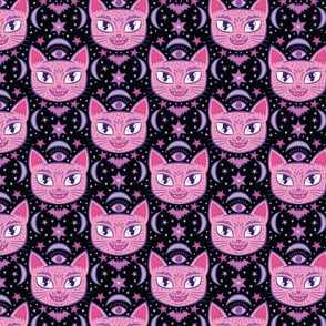 Mystical Cats in Pink Night {small}