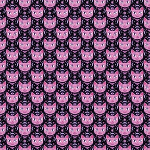 Mystical Cats in Pink Night {micro}