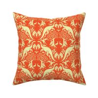 Small-Scale Orange & Cream Cryptid Damask