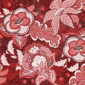 Ruby Floral Chintz Large Scale