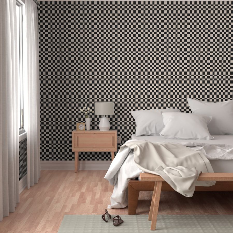 Irregular retro checkerboards plaid design nineties trend minimalist groovy pattern nude black   