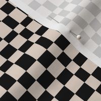 Irregular retro checkerboards plaid design nineties trend minimalist groovy pattern nude black   