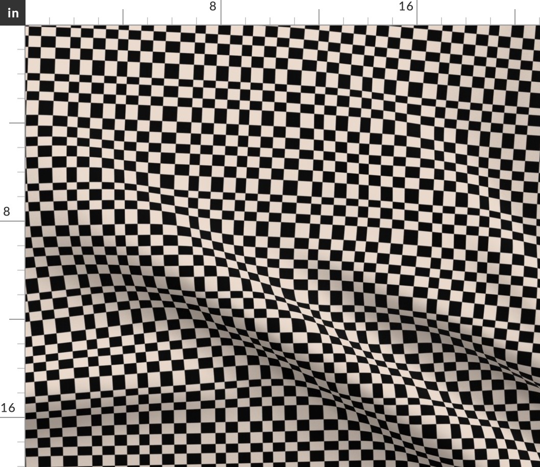 Irregular retro checkerboards plaid design nineties trend minimalist groovy pattern nude black   
