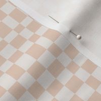 Irregular retro checkerboards plaid design nineties trend minimalist groovy pattern nude beige sand